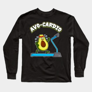 Cute & Funny Avo-Cardio Avocado Cardio Pun Gym Long Sleeve T-Shirt